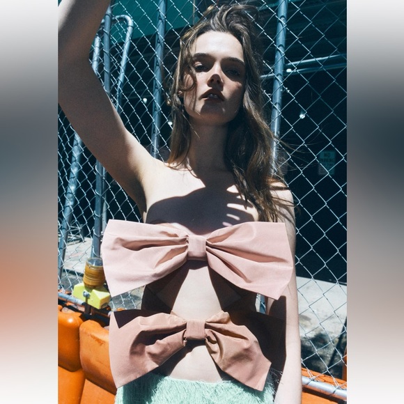 ZARA CUT OUT BOW TAFFETA TOP 3423/288/012/292 - Picture 5 of 10